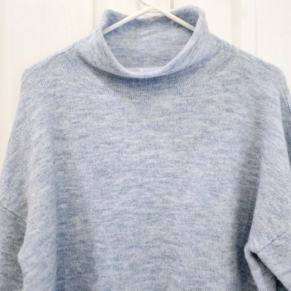 Style & Co.Cozy Mock Neck Heather Blue Cozy Knit Sweater Size Large - Picture 3 of 7